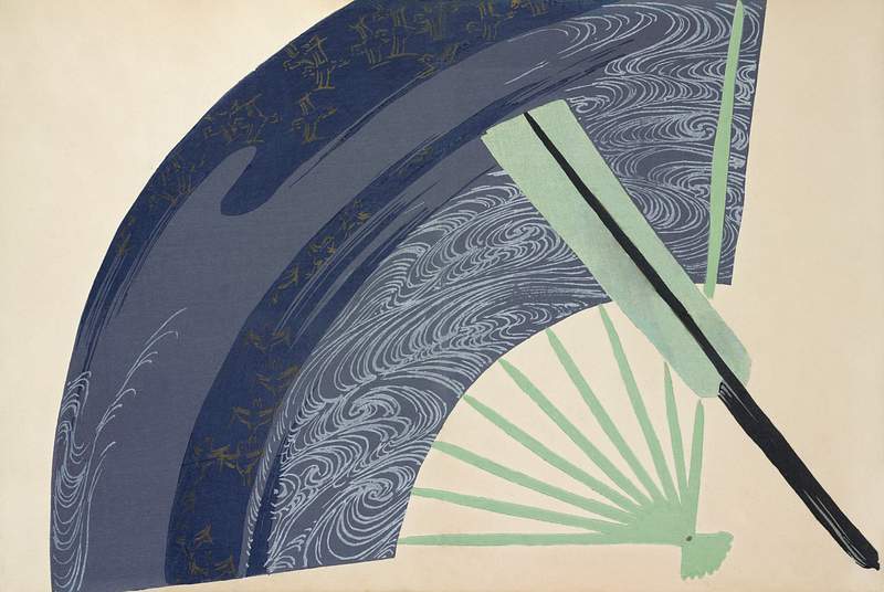Fan from Momoyogusa–Flowers of a Hundred Generations (1909) by Kamisaka Sekka. Original from the The New York Public…