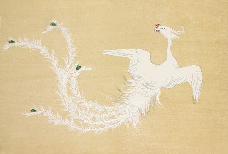 Bird from Momoyogusa–Flowers of a Hundred Generations (1909) by Kamisaka Sekka. Original from the The New York Public…