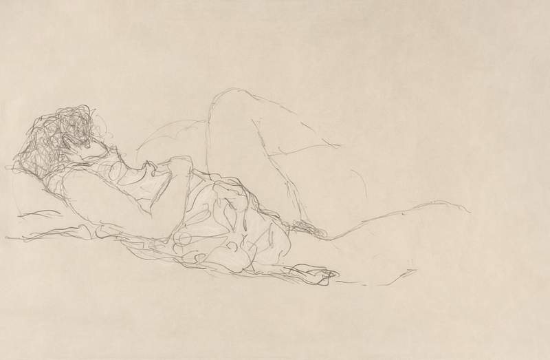 Sleeping Woman (ca. 1916–1917) by Gustav Klimt. Original from Yale University Art Gallery. Digitally enhanced by…