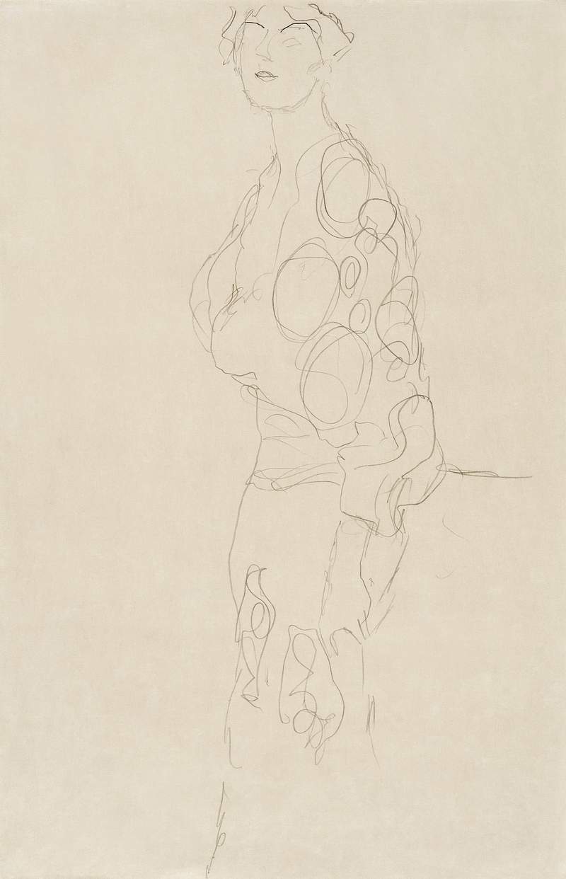 Standing Woman (ca. 1910) by Gustav Klimt. Original from The National Gallery of Art. Digitally enhanced by rawpixel.