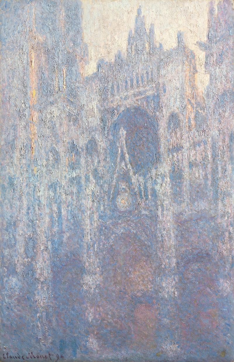 Monet Rouen Cathedral painting The Portal of Rouen Cathedral in Morning Light (1894) by Claude Monet. Original from the J.Paul Getty Museum. Digitally…