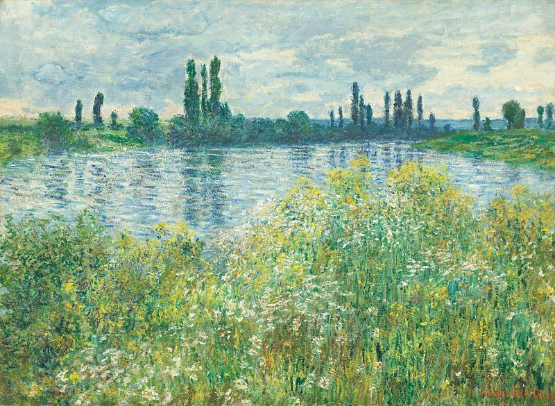 Monet landscape painting of Seine Banks of the Seine, Vétheuil (1880) by Claude Monet. Original from the National Gallery of Art. Digitally enhanced by…