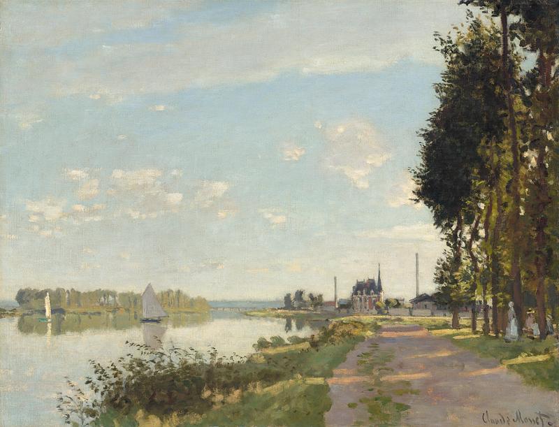 Monet landscape painting of a cliff Argenteuil (1872) by Claude Monet. Original from the National Gallery of Art. Digitally enhanced by rawpixel.