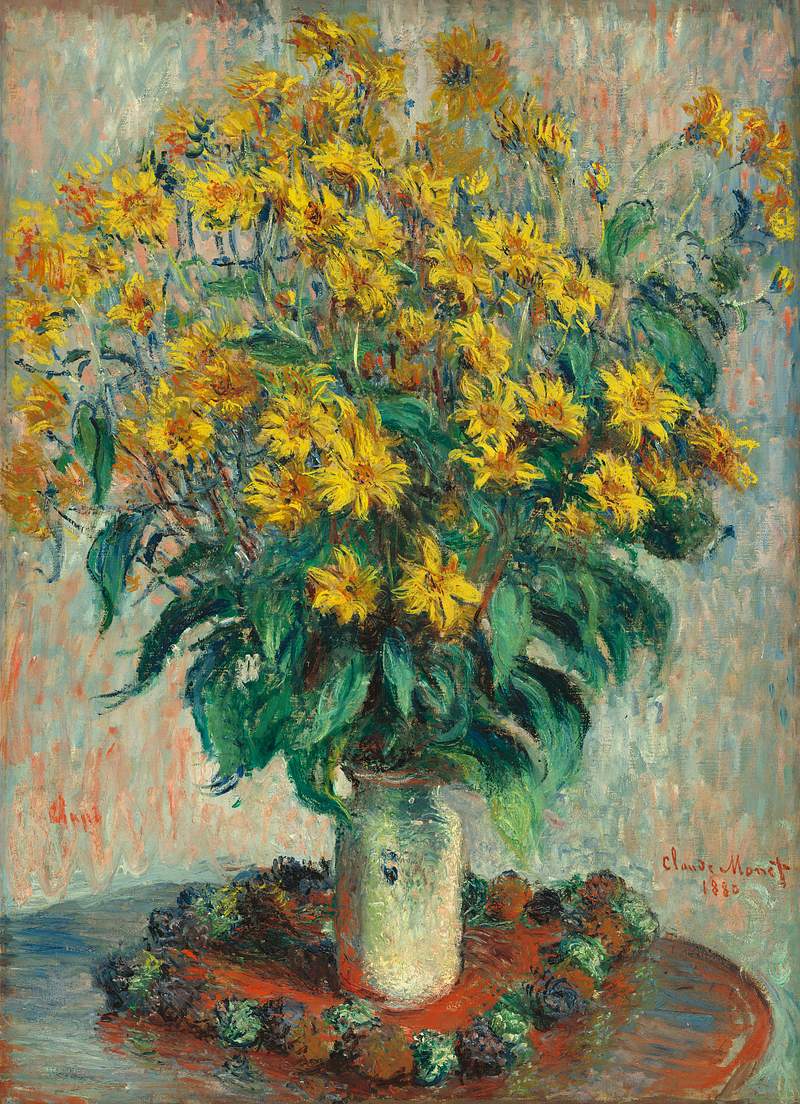 Jerusalem Artichoke Flowers (1880) by Claude Monet. Original from the National Gallery of Art. Digitally enhanced by…