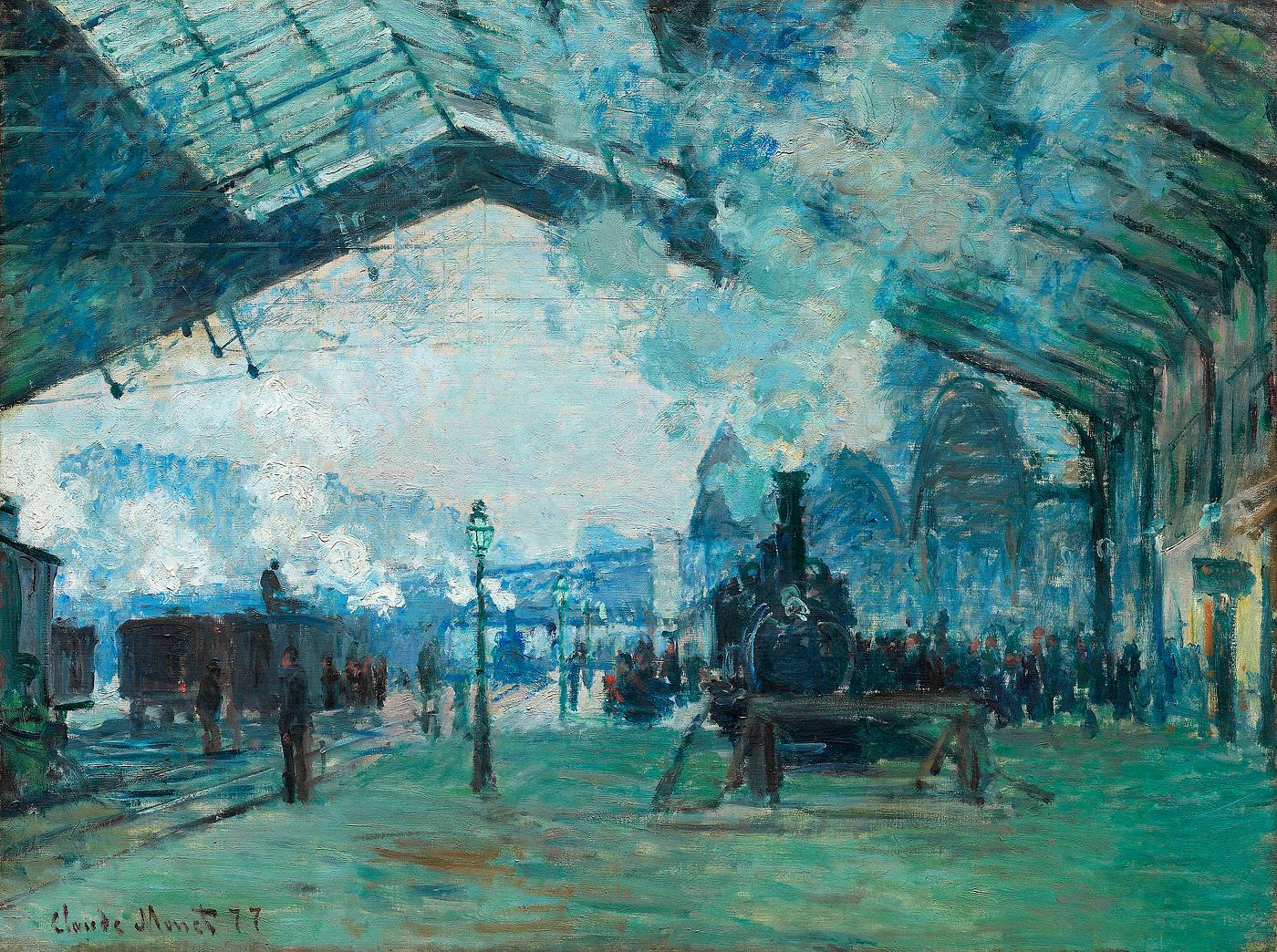 Arrival of the Normandy Train, Gare Saint-Lazare (1887) by Claude Monet. Original from the Art Institute of Chicago.... Arrival of the Normandy Train, Gare Saint-Lazare (1887) by Claude Monet. Original from the Art Institute of Chicago....