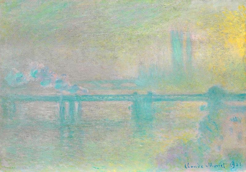 Monet bridge painting Charing Cross Bridge, London (1901) by Claude Monet. Original from the Art Institute of Chicago. Digitally enhanced by…