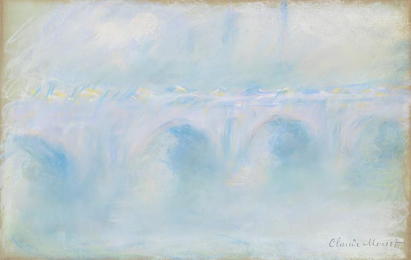 Monet bridge painting Waterloo Bridge (1901) by Claude Monet. Original from the National Gallery of Art. Digitally enhanced by rawpixel.