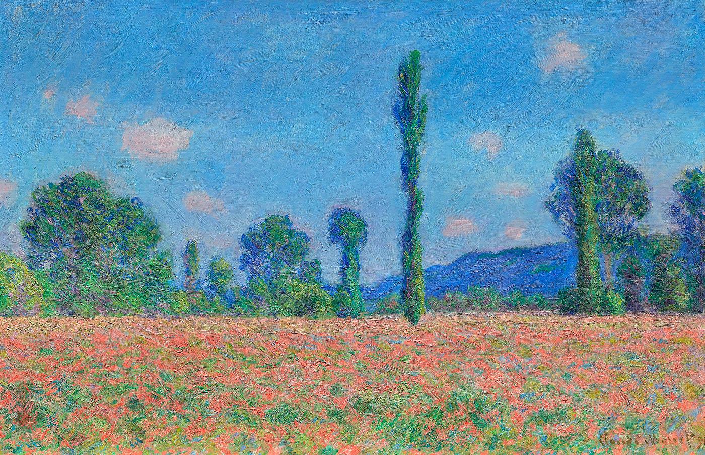 Poppy Field, Giverny (1890–1891) by Claude Monet. Original from the Art Institute of Chicago. Digitally enhanced by... Poppy Field, Giverny (1890–1891) by Claude Monet. Original from the Art Institute of Chicago. Digitally enhanced by...