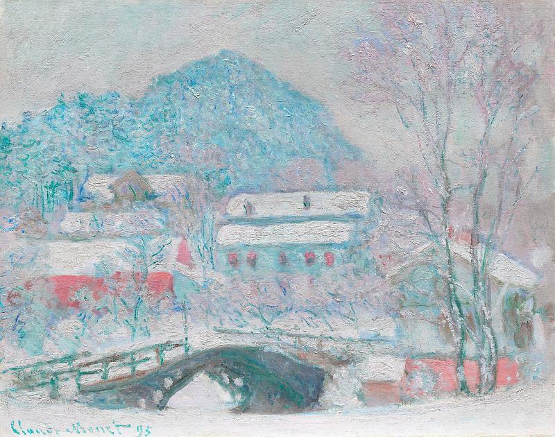 Monet bridge painting Sandvika, Norway (1895) by Claude Monet. Original from the Art Institute of Chicago. Digitally enhanced by rawpixel.
