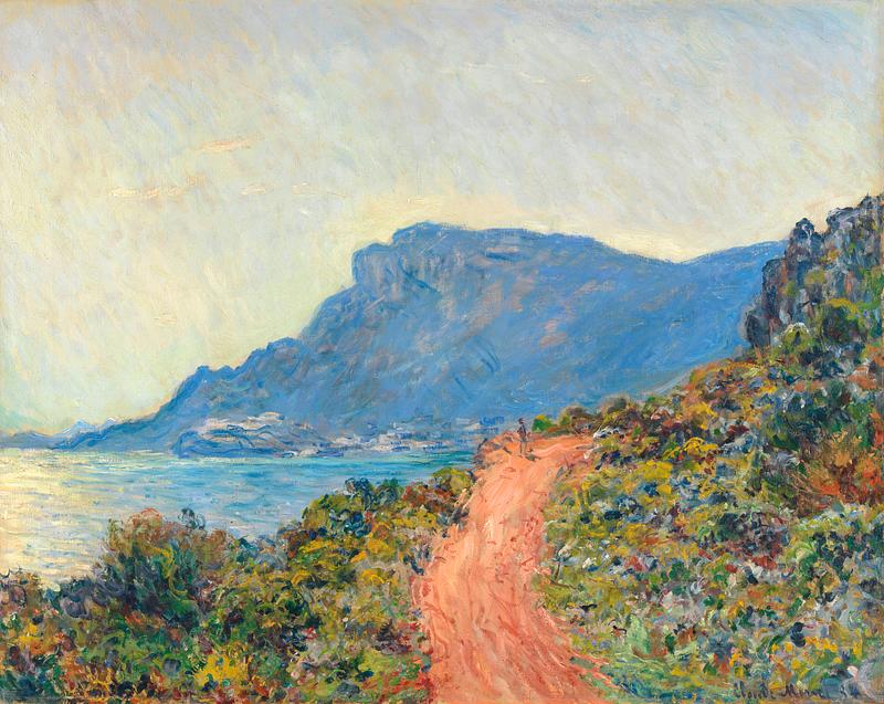 Monet landscape painting wall art La Corniche near Monaco (1884) by Claude Monet. Original from the Rijksmuseum. Digitally enhanced by rawpixel.
