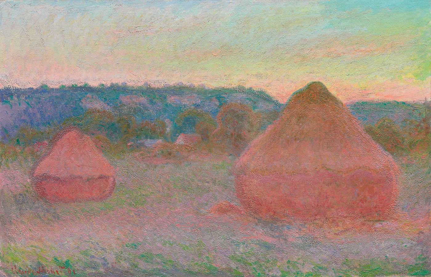 Haystacks, End of Day, Autumn (1890–1891) by Claude Monet. Original from the Art Institute of Chicago. Digitally... Haystacks, End of Day, Autumn (1890–1891) by Claude Monet. Original from the Art Institute of Chicago. Digitally...