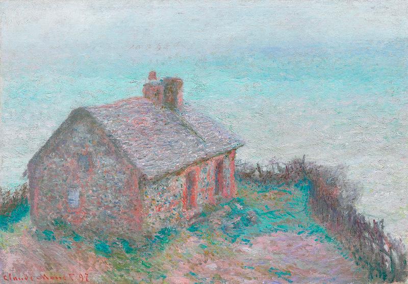 Monet house painting The Customs House at Varengeville (1897) by Claude Monet. Original from the Art Institute of Chicago. Digitally enhanced by…