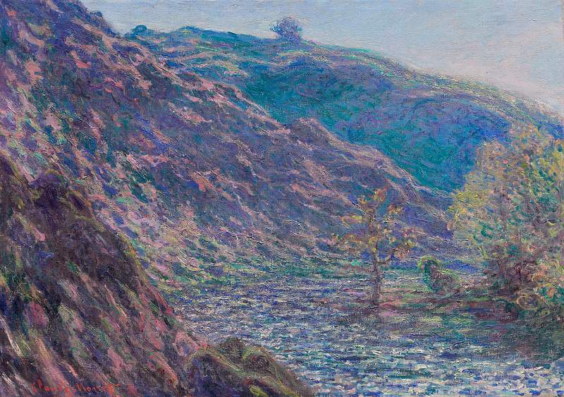 Monet landscape painting | Free public domain illustration The Petite Creuse River (1889) by Claude Monet. Original from the Art Institute of Chicago. Digitally enhanced by rawpixel.