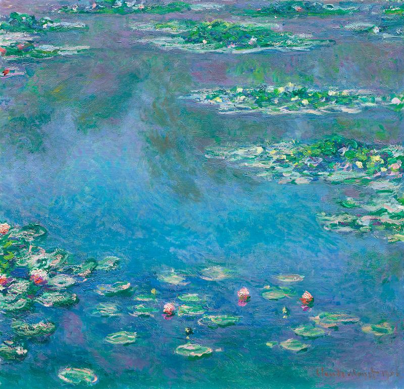 Monet Water Lilies painting Water Lilies (1840–1926) by Claude Monet. Original from the Art Institute of Chicago. Digitally enhanced by rawpixel.