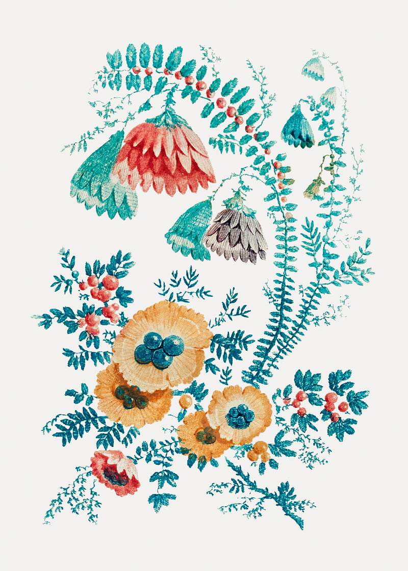 Fantastic flower motif from "Nouvelle Suitte de Cahiers de fleurs idéales" by Jean–Baptiste Pillement (1728–1808). Original from The Smithsonian. Digitally enhanced by rawpixel. Fantastic flower motif from "Nouvelle Suitte de Cahiers de fleurs idéales" by Jean–Baptiste Pillement…