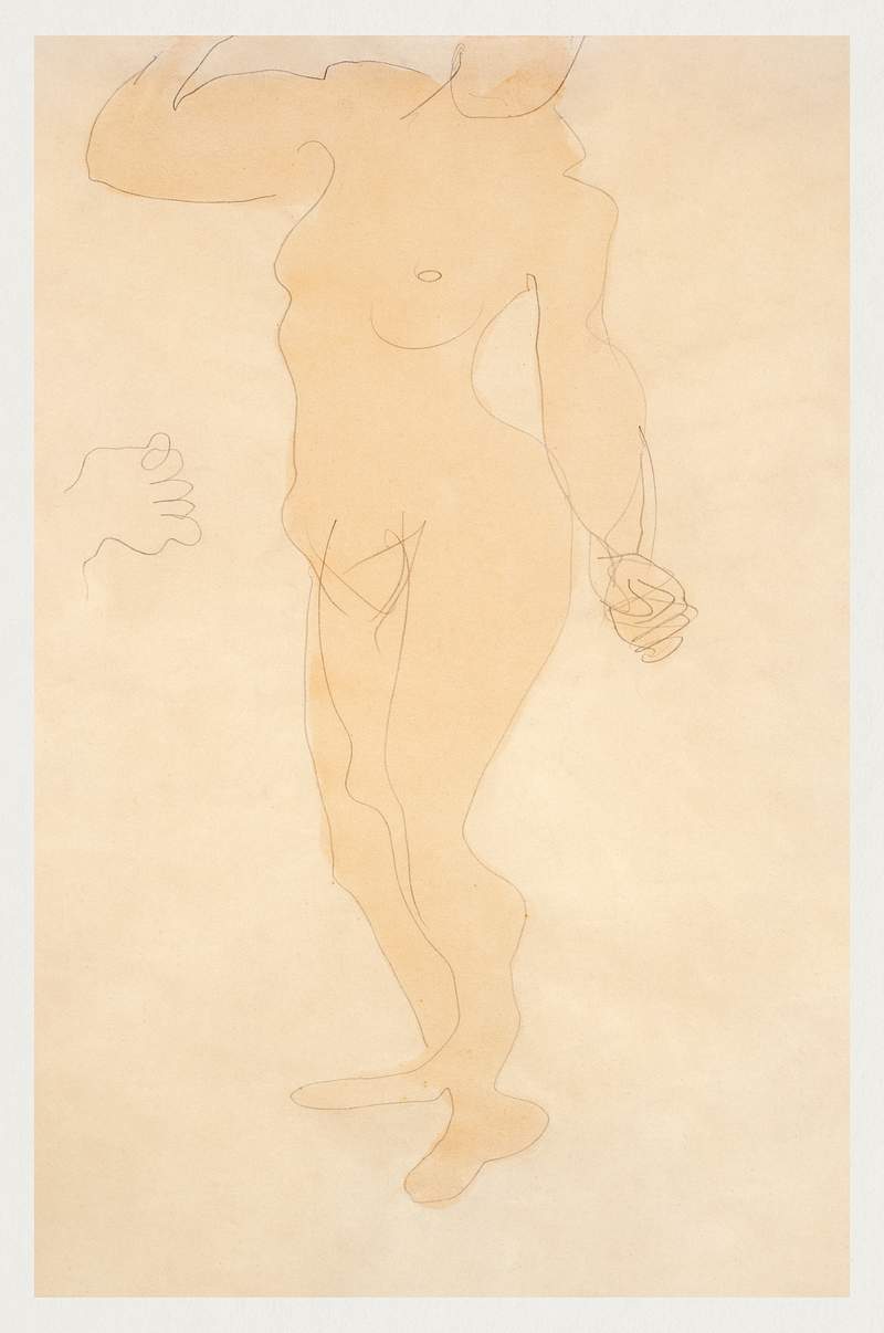 Standing Nude by Auguste Rodin. Original from Yale University Art Gallery. Digitally enhanced by rawpixel.