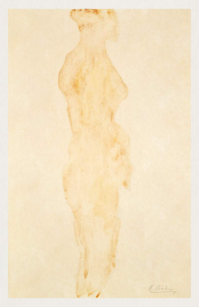 Nude Standing, Side View by Auguste Rodin. Original from Yale University Art Gallery. Digitally enhanced by rawpixel.