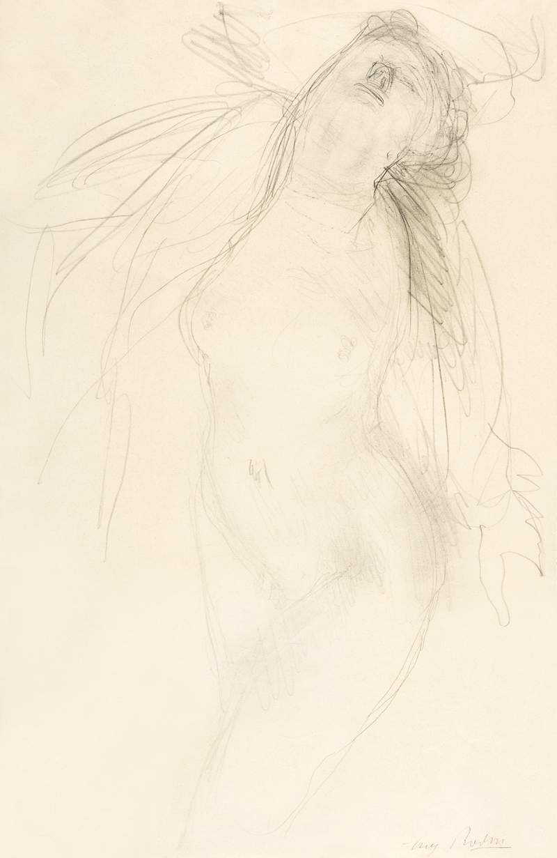 Naked woman in climax, vintage nude illustration. Female nude reclining (1909–1910) by Auguste Rodin. Original from The…