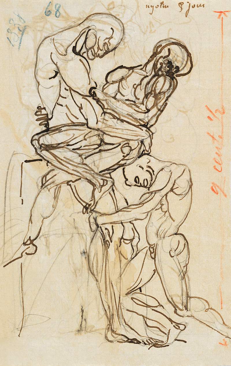 Naked men and woman in sex act, vintage nude illustration. Ugolino and his Sons (1880–85) by Auguste Rodin. Original…