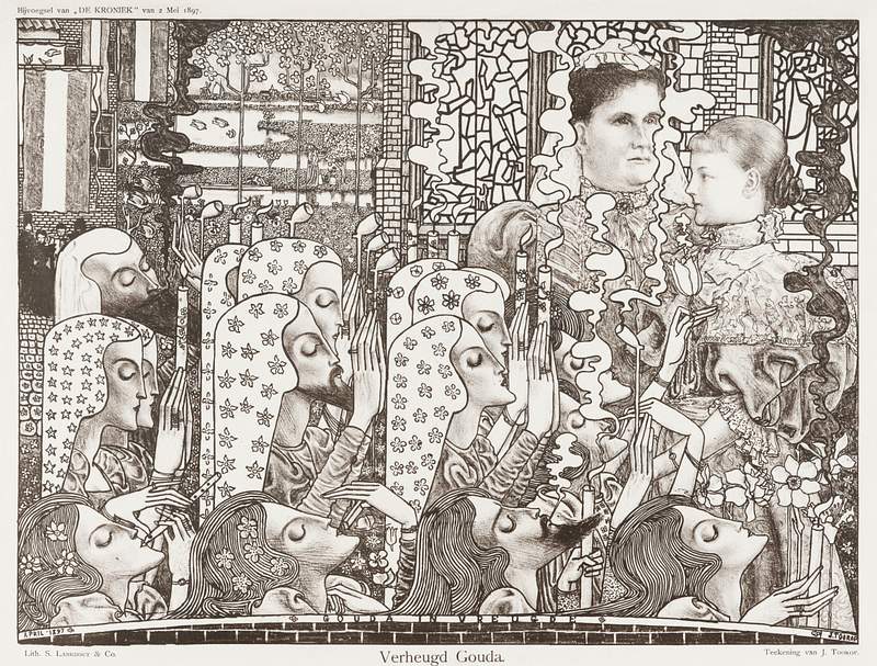 Delighted Gouda (1897) by Jan Toorop. Original from The Rijksmuseum. Digitally enhanced by rawpixel.