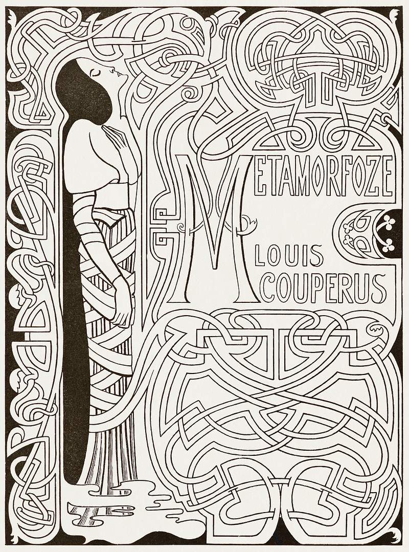 Book binding Metamorfoze (1868–1928) by Jan Toorop. Original from The Rijksmuseum. Digitally enhanced by rawpixel.