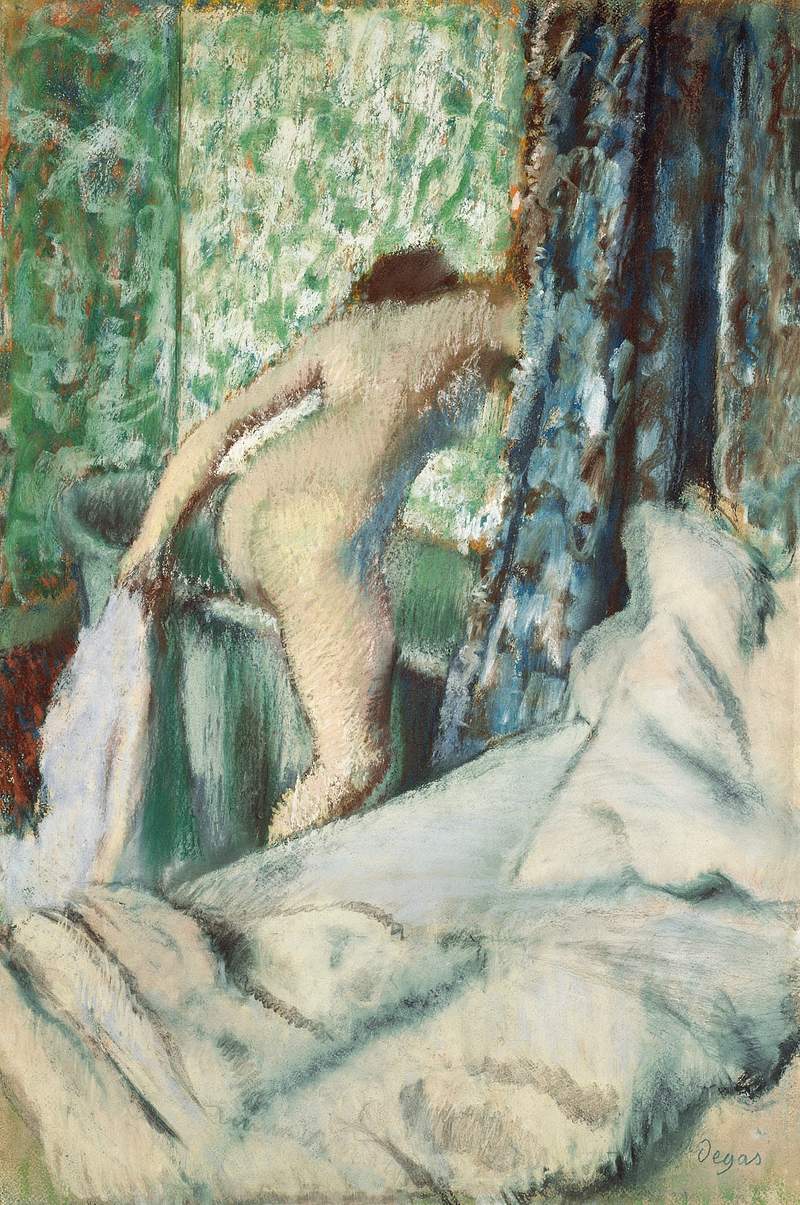 Nude lady. The Morning Bath (ca. 1887–1890) painting in high resolution by Edgar Degas. Original from The Art…