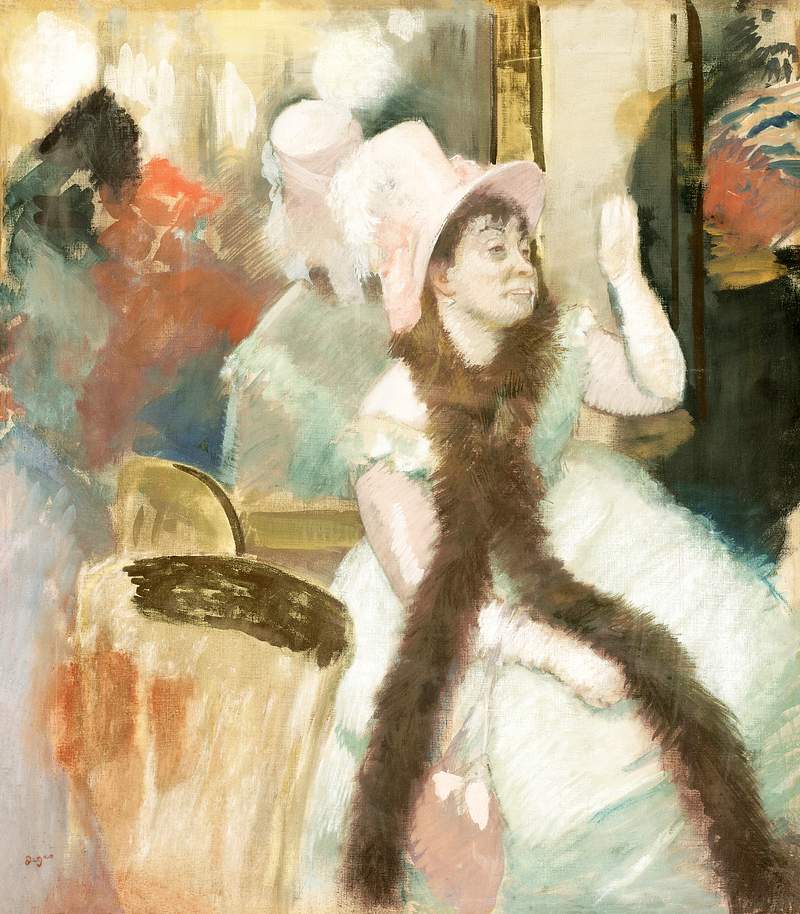 Portrait after a Costume Ball (Portrait of Madame Dietz–Monnin) (1879) painting in high resolution by Edgar Degas.…