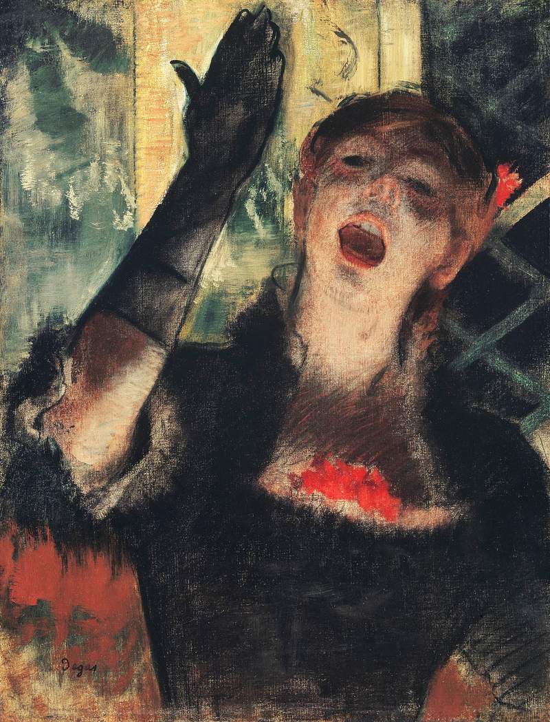 Café Singer (1879) painting in high resolution by the famous Edgar Degas. Original from the Cleveland Museum of Art.…
