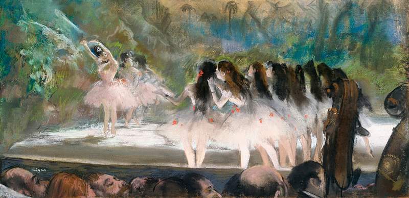 Ballet at the Paris Opéra (1877) painting in high resolution by Edgar Degas. Original from The Art Institute of…