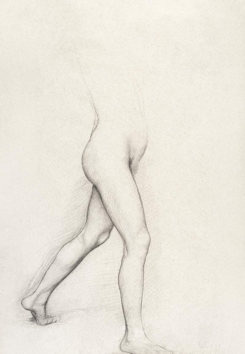 Study of a Girl's Legs for the painting "Young Spartans" (ca. 1860–1862) drawing in high resolution by Edgar Degas.…