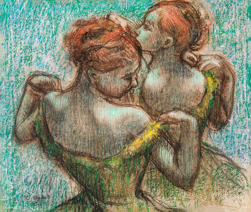 Two Dancers, Half–length painting in high resolution by Edgar Degas. Original from The MET Museum. Digitally enhanced…