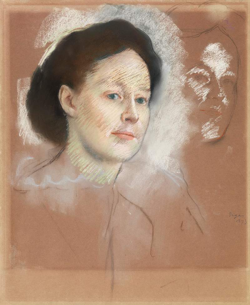 The Artist's Cousin, Probably Mrs. William Bell (Mathilde Musson, 1841–1878) drawing in high resolution by Edgar Degas.…