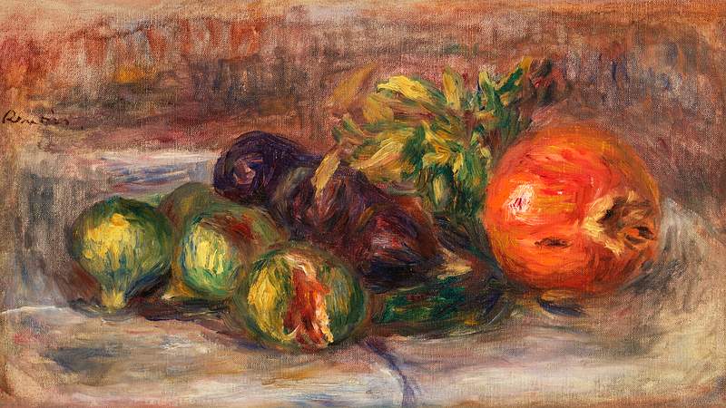 Pomegranate and Figs (Grenade et figues) (1917) by Pierre-Auguste Renoir. Original from Barnes Foundation. Digitally enhanced…