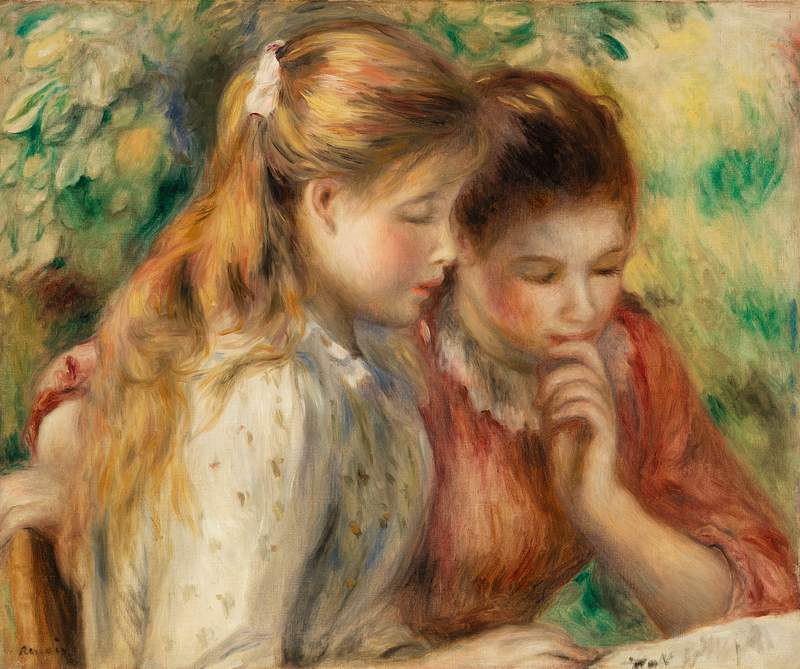La Lecture by Pierre–Auguste Renoir | Free public domain illustration Reading (La Lecture) (1891) by Pierre-Auguste Renoir. Original from Barnes Foundation. Digitally enhanced by rawpixel.