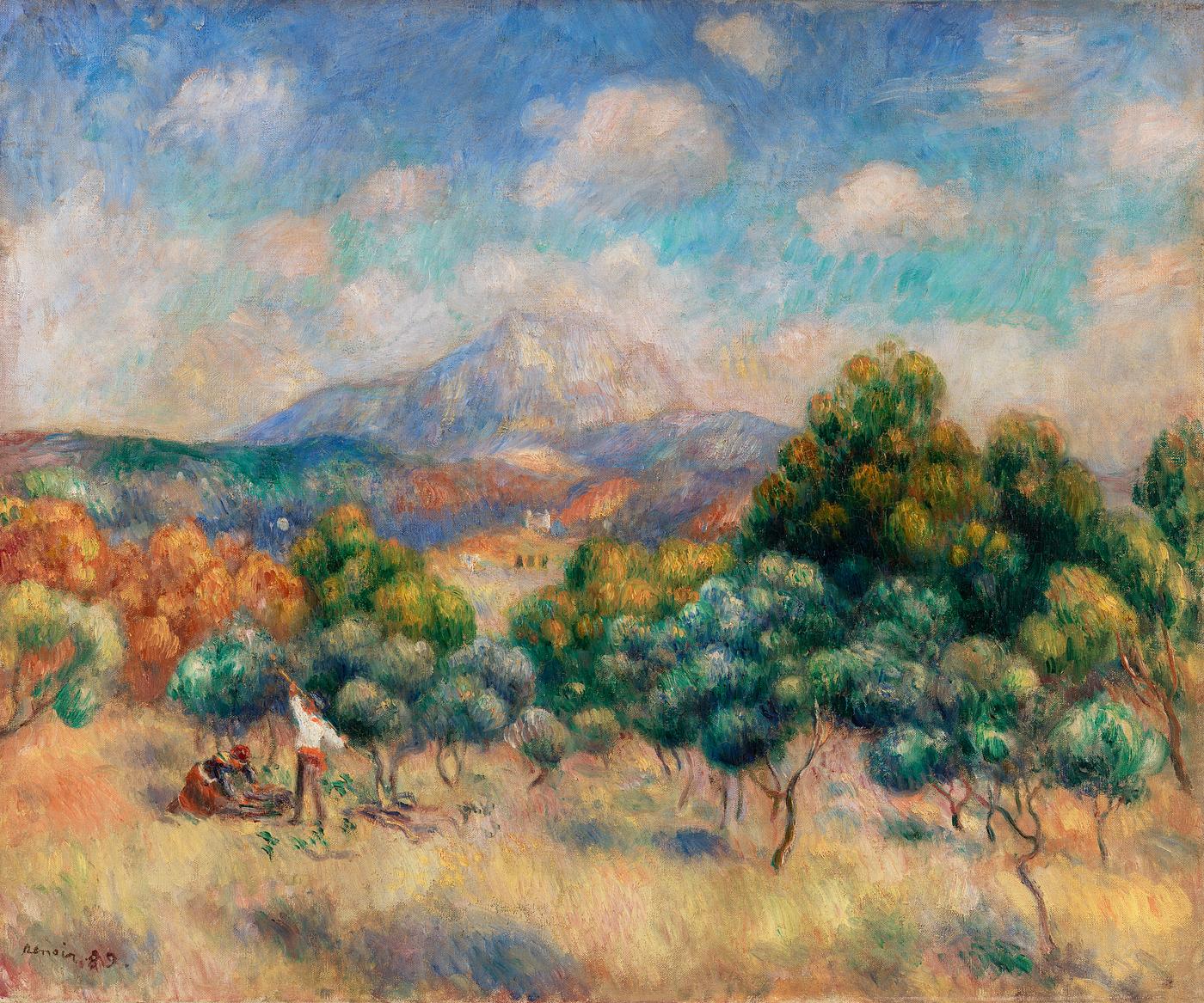 Mount of Sainte-Victoire (1888–1889) by Pierre-Auguste Renoir. Original from Yale University Art Gallery. Digitally... Mount of Sainte-Victoire (1888–1889) by Pierre-Auguste Renoir. Original from Yale University Art Gallery. Digitally...