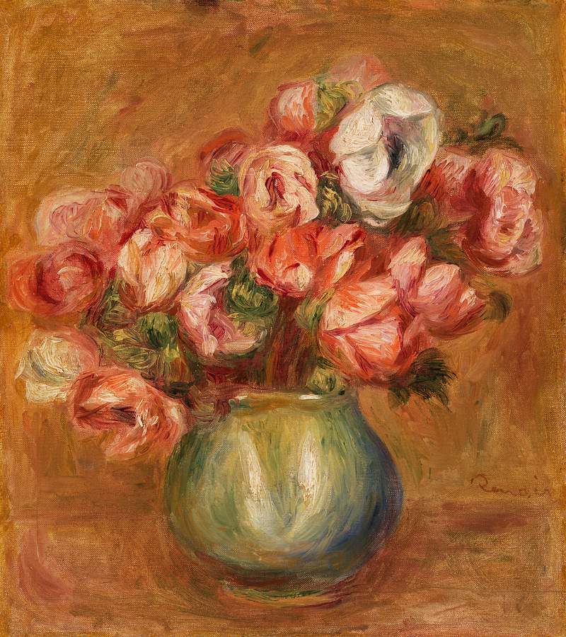 Anémones by Pierre–Auguste Renoir | Free public domain illustration Anemones (Anémones) (1907) by Pierre-Auguste Renoir. Original from Barnes Foundation. Digitally enhanced by rawpixel.