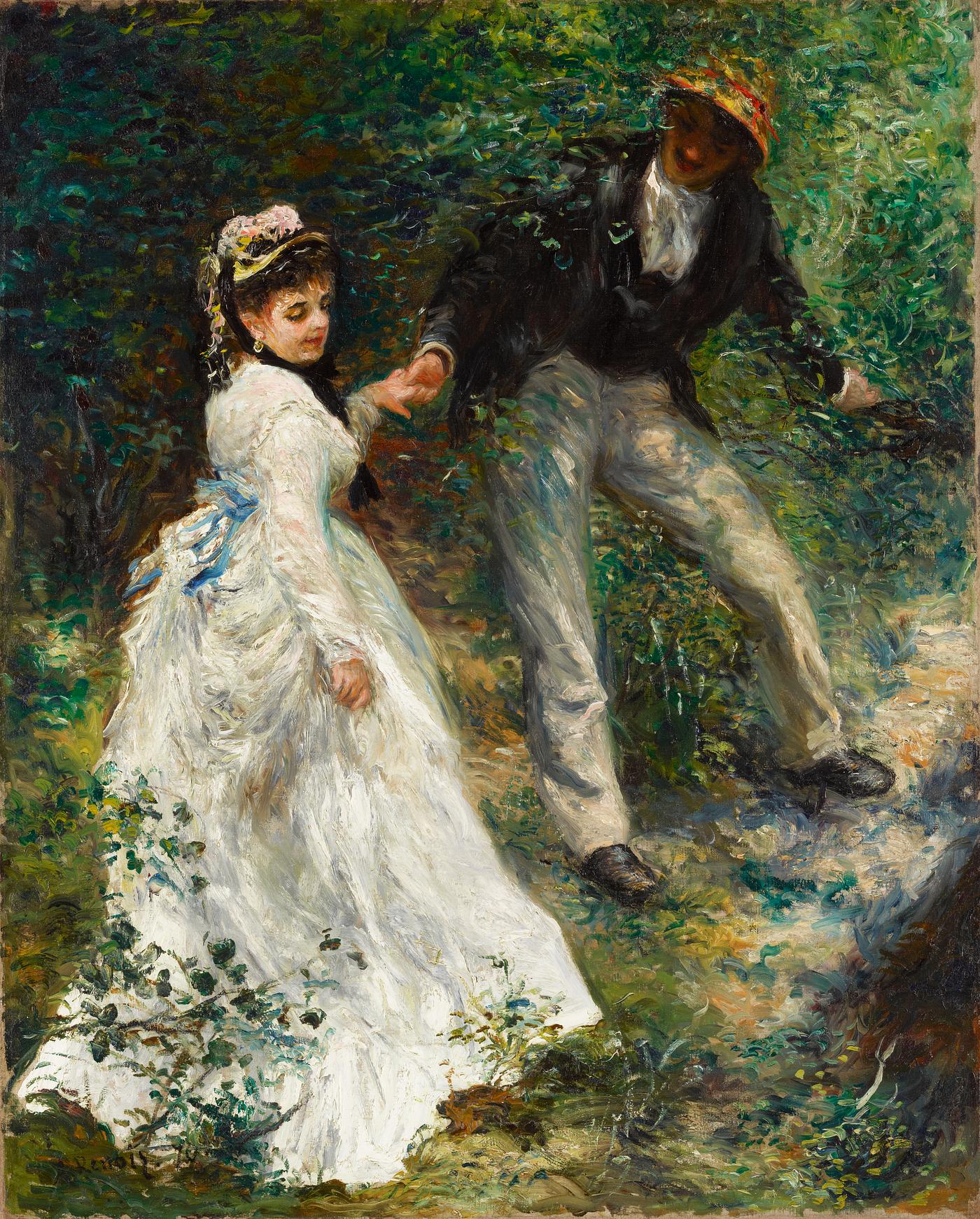 La Promenade (1870) by Pierre-Auguste Renoir. Original from The Getty. Digitally enhanced by rawpixel. La Promenade (1870) by Pierre-Auguste Renoir. Original from The Getty. Digitally enhanced by rawpixel.