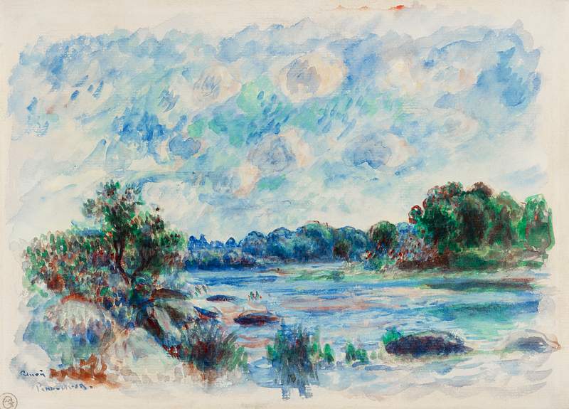 Landscape at Pont–Aven (1892) by Pierre-Auguste Renoir. Original from The Getty. Digitally enhanced by rawpixel.