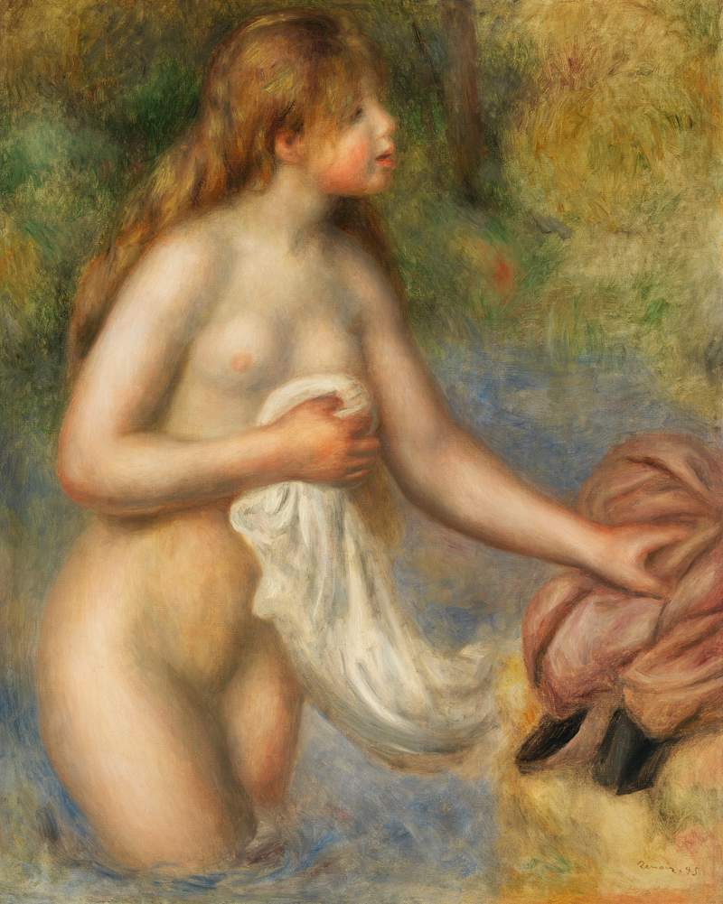 Baigneuse by Pierre–Auguste Renoir | Free public domain illustration Bather (Baigneuse) (1895) by Pierre-Auguste Renoir. Original from Barnes Foundation. Digitally enhanced by rawpixel.