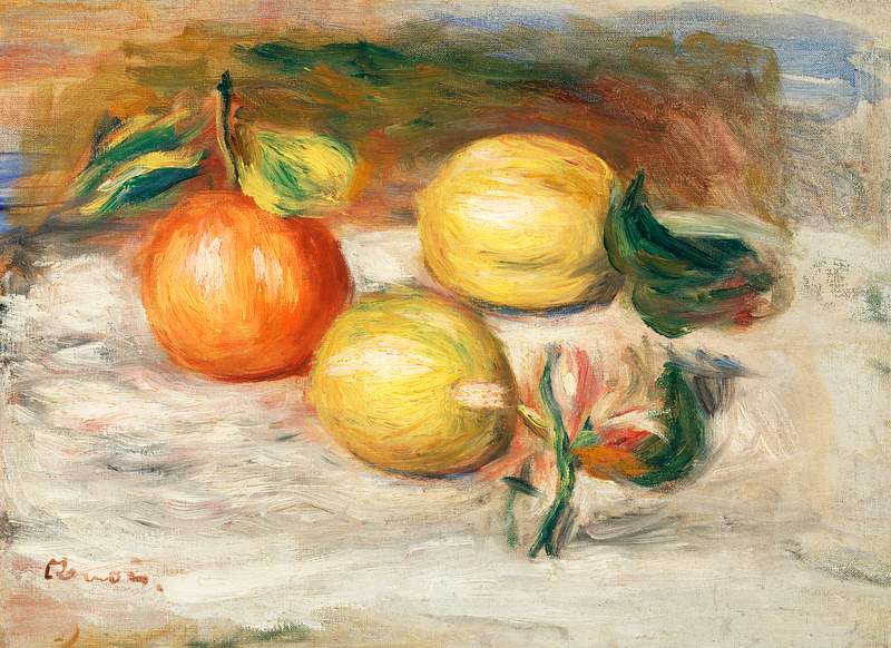 Lemons and Orange (Citrons et orange) (1913) by Pierre-Auguste Renoir. Original from Barnes Foundation. Digitally enhanced by…