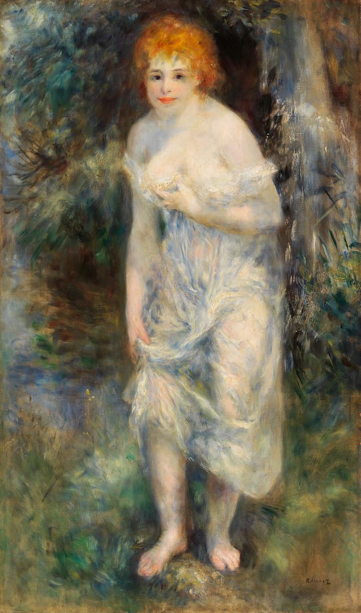 Artwork by Pierre–Auguste Renoir | Free public domain illustration The Source (La Source) (1875) by Pierre-Auguste Renoir. Original from Barnes Foundation. Digitally enhanced by rawpixel.