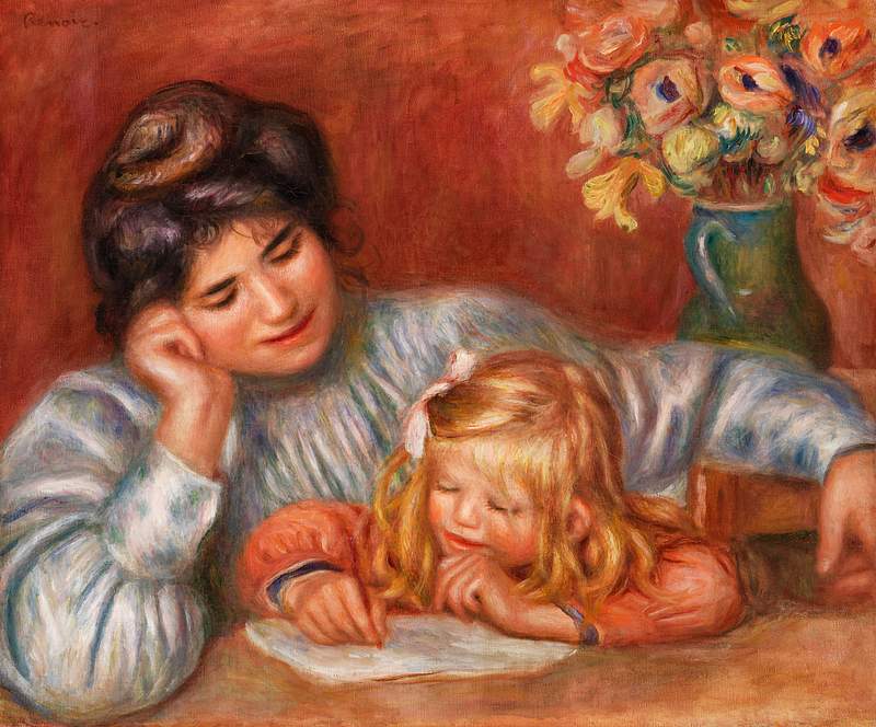 La Leçon d'écriture by Pierre–Auguste Renoir | Free public domain illustration Writing Lesson (La Leçon d'écriture) (1905) by Pierre-Auguste Renoir. Original from Barnes Foundation.…