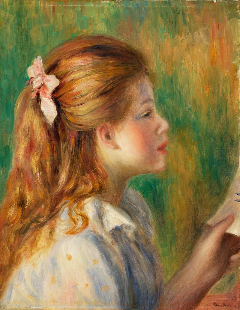 Artwork by Pierre–Auguste Renoir | Free public domain illustration Reading (La Lecture) (1892) by Pierre-Auguste Renoir. Original from Barnes Foundation. Digitally enhanced by rawpixel.