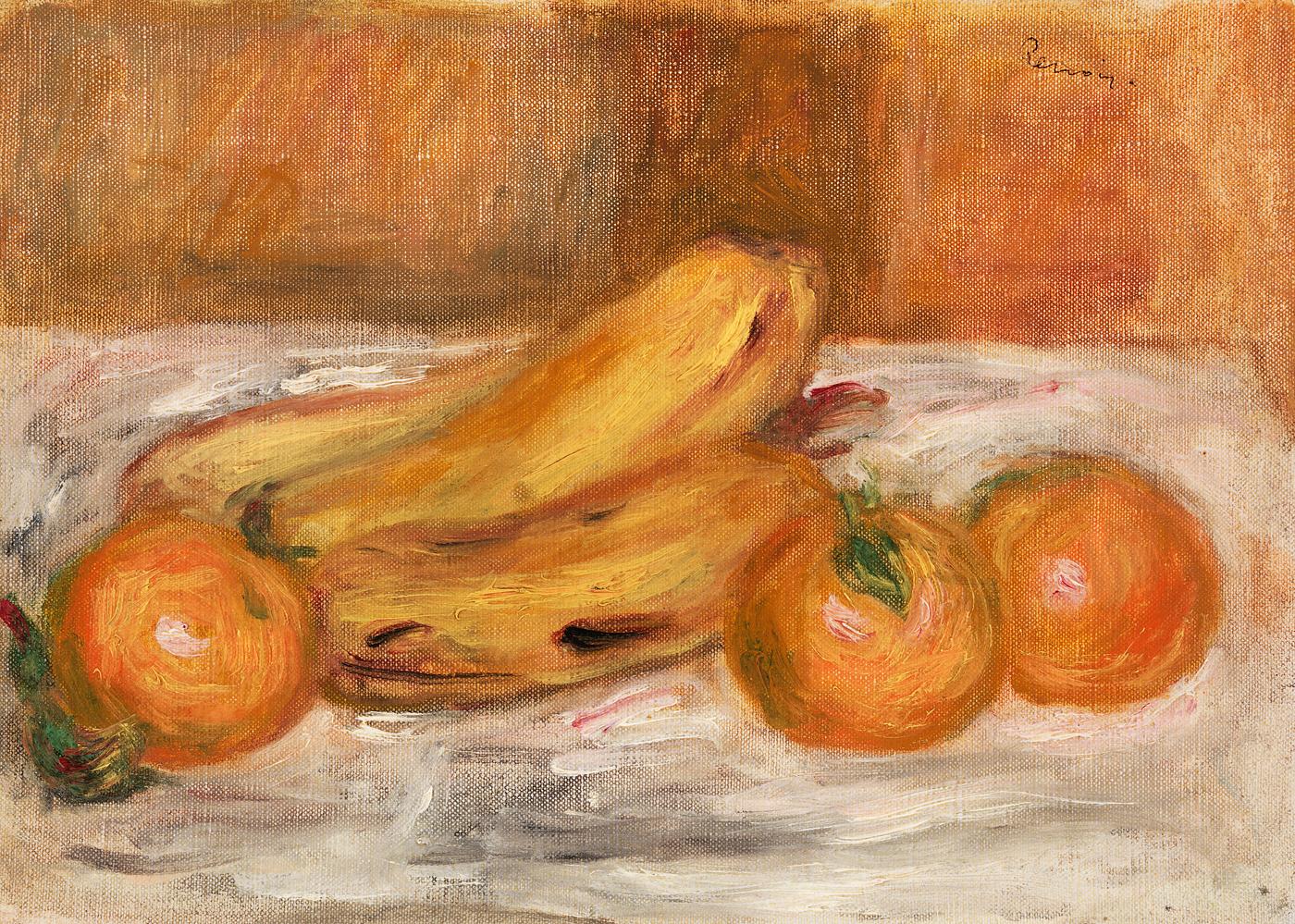 Oranges and Bananas (Oranges et bananes) (1913) by Pierre-Auguste Renoir. Original from Barnes Foundation. Digitally... Oranges and Bananas (Oranges et bananes) (1913) by Pierre-Auguste Renoir. Original from Barnes Foundation. Digitally...
