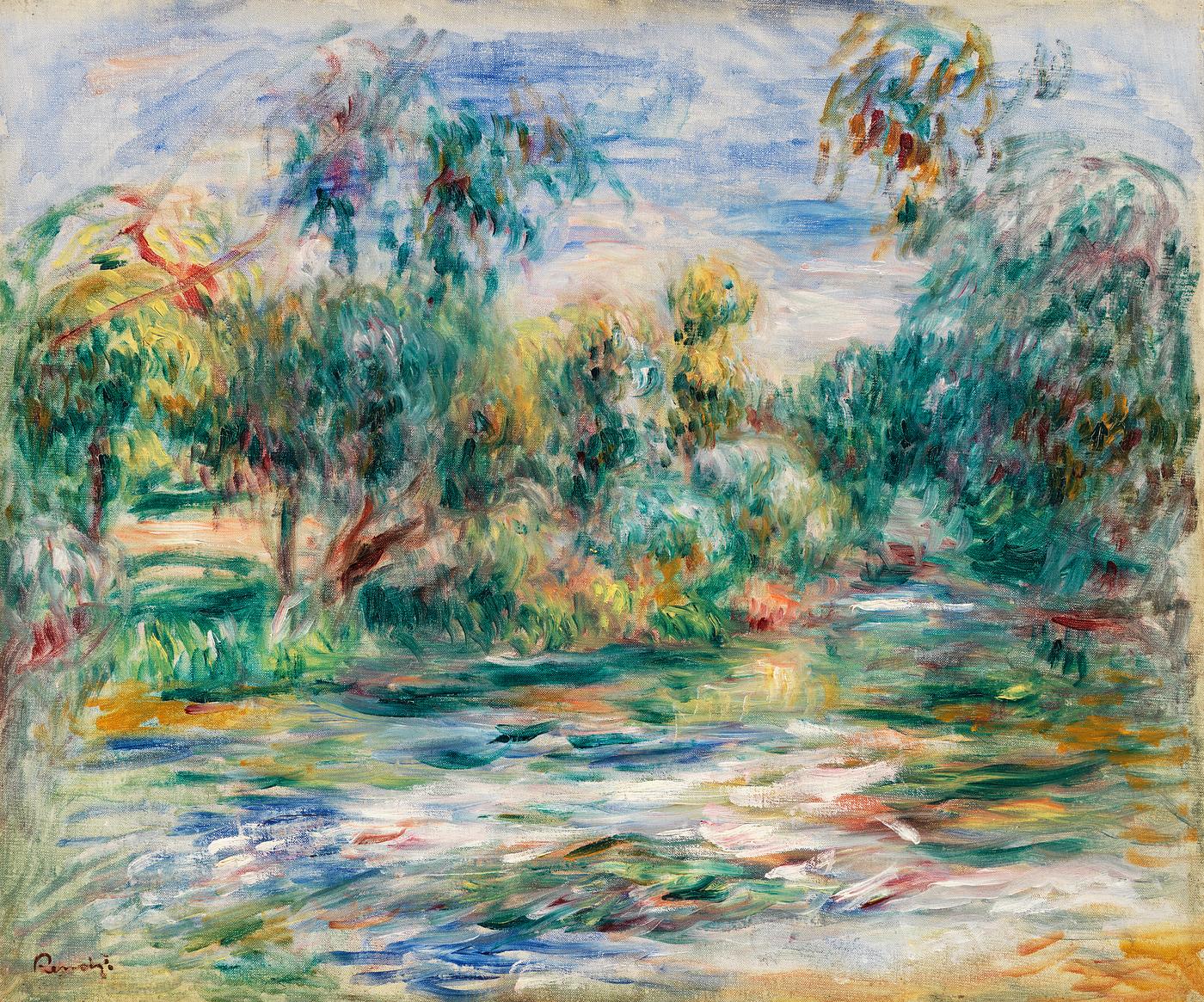 Paysage by Pierre–Auguste Renoir Landscape (Paysage) (1917) by Pierre-Auguste Renoir. Original from Barnes Foundation. Digitally enhanced by rawpixel.