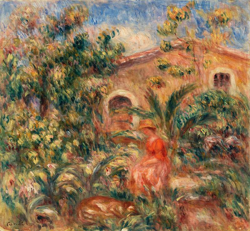 Farmhouse (La Ferme) (1917) by Pierre-Auguste Renoir. Original from Barnes Foundation. Digitally enhanced by rawpixel.