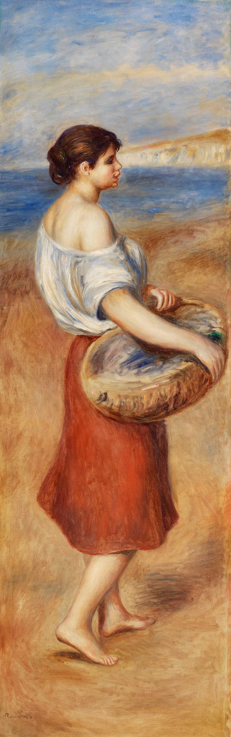 Girl with Basket of Fish (Pêcheuse de poissons) (1890) by Pierre-Auguste Renoir. Original from Barnes Foundation.…