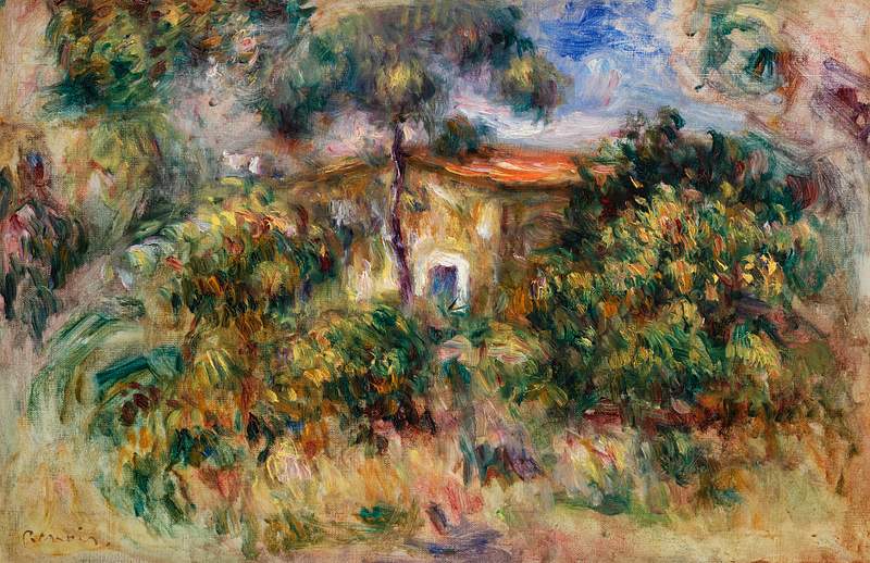 La Ferme by Pierre–Auguste Renoir | Free public domain illustration Farmhouse (La Ferme) (1917) by Pierre-Auguste Renoir. Original from Barnes Foundation. Digitally enhanced by rawpixel.