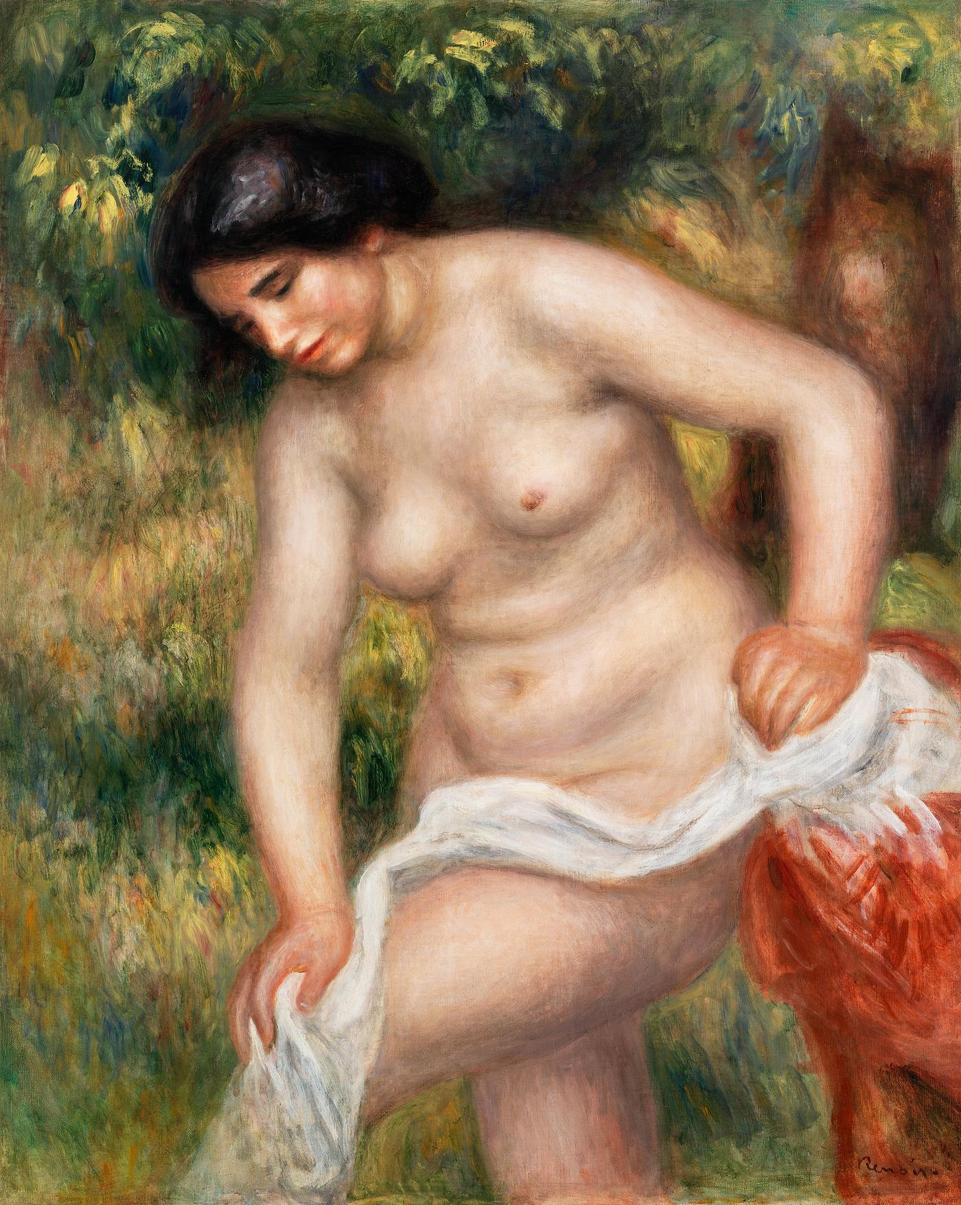 Artwork by Pierre–Auguste Renoir Bather Drying Herself (Baigneuse s'essuyant) (1901–1902) by Pierre-Auguste Renoir. Original from Barnes Foundation...