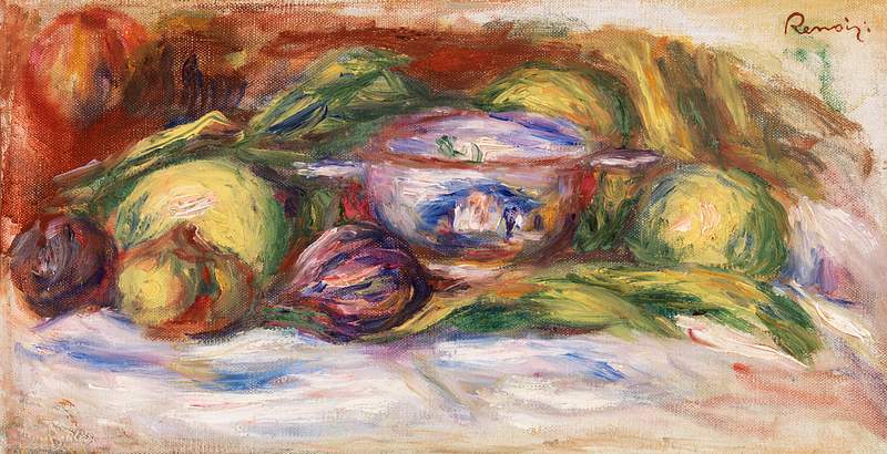 Artwork by Pierre–Auguste Renoir | Free public domain illustration Bowl, Figs, and Apples (Écuelle, figues et pommes) (1916) by Pierre-Auguste Renoir. Original from Barnes Foundation.…